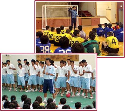 サッカー指導風景